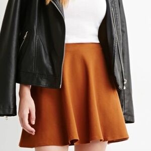 Forever 21 Camel Brown Mini Skater Skirt Size XS